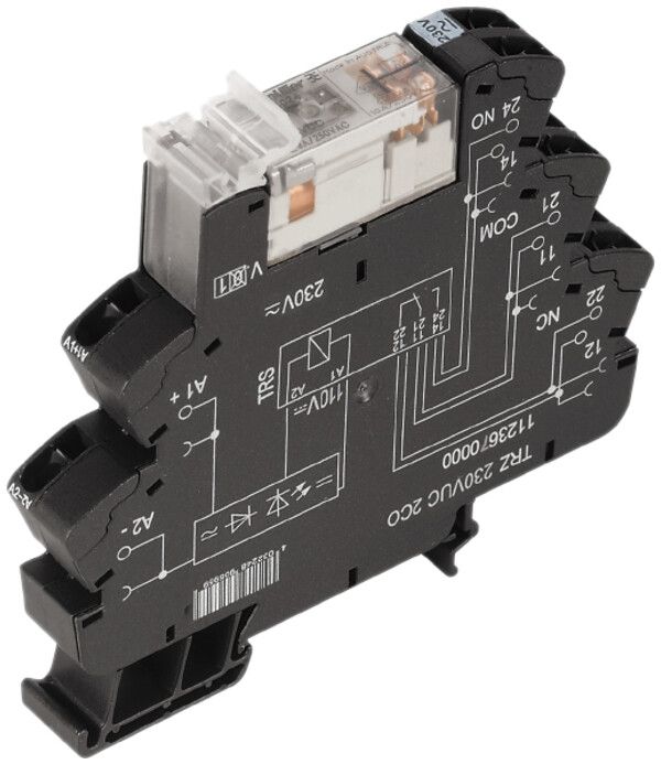Accoppiatori relè TERMSERIES TRZ 120VUC LED verde 2C 250VAC 8A conness.a molla