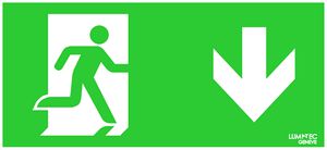 Piktogramm-Scheibe Lumatec A12 200.30/E5/HL3, einseitig Pfeil nach unten