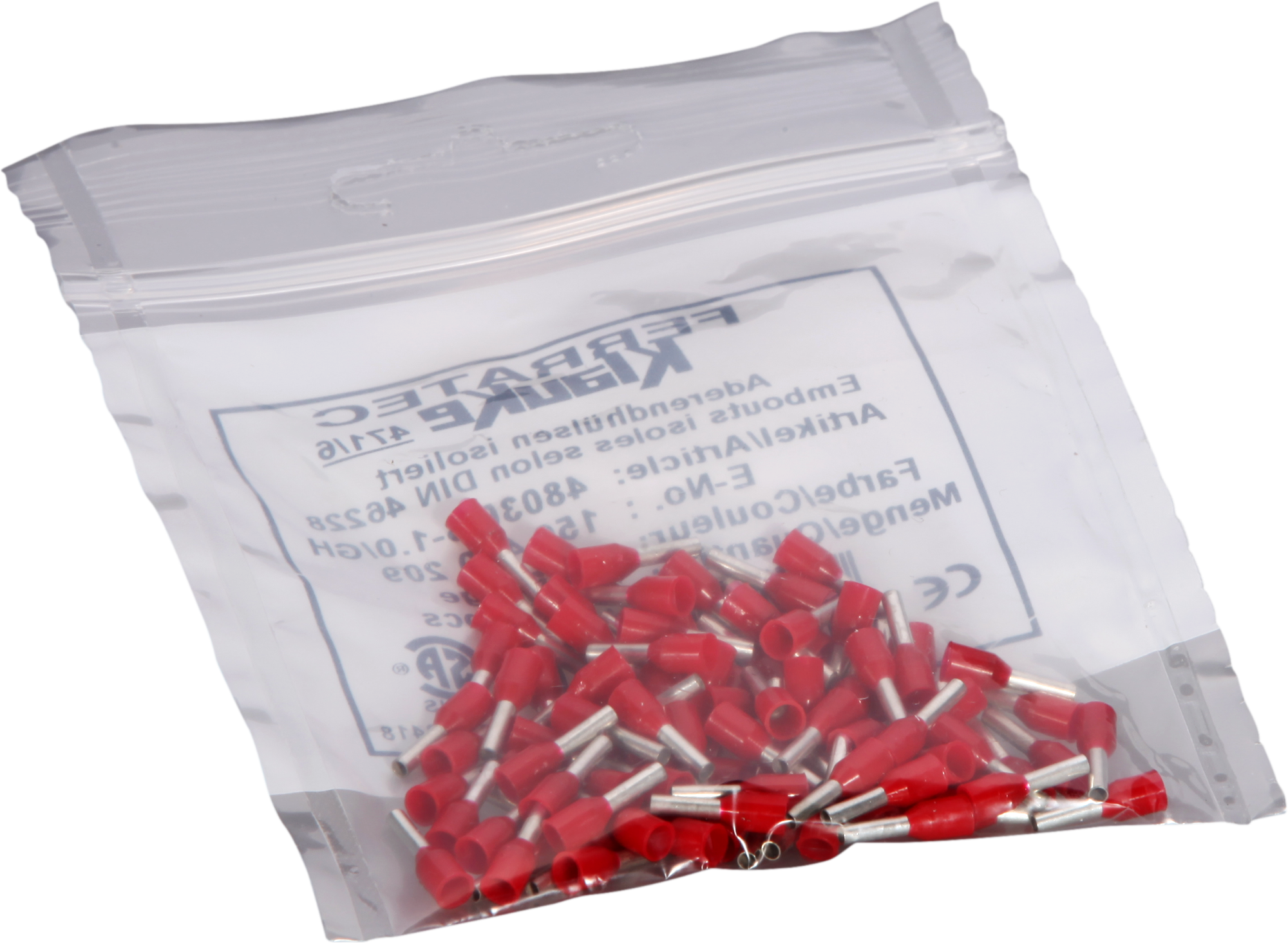 Capocorda Ferratec DIN isolalto 1mm²/6mm rosso