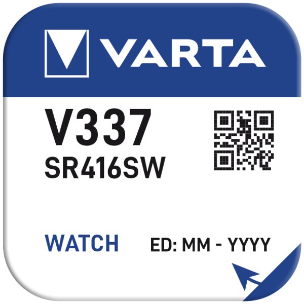 Knopfzelle Silberoxyd VARTA V337, 1.55V, 1 Stück