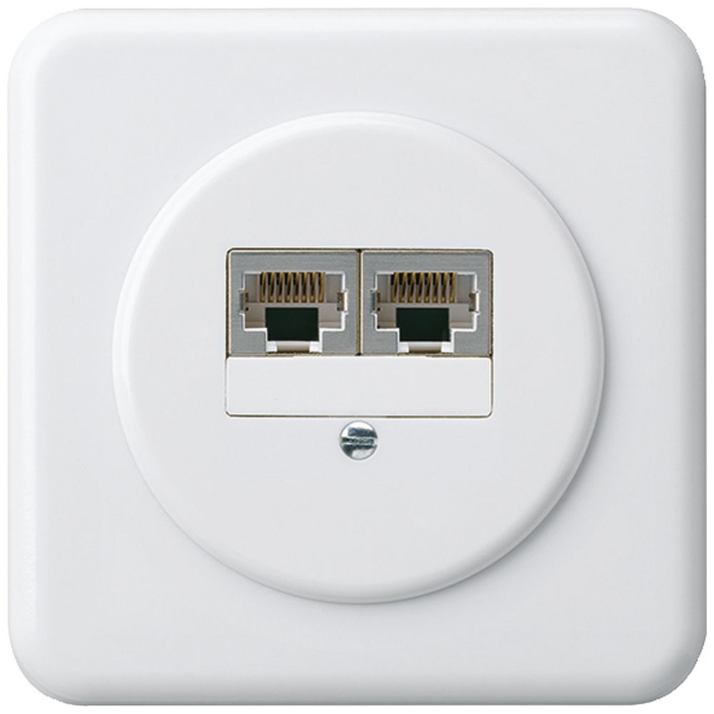 Scatola di raccordo INC basico 2×RJ45s bianco parallelo