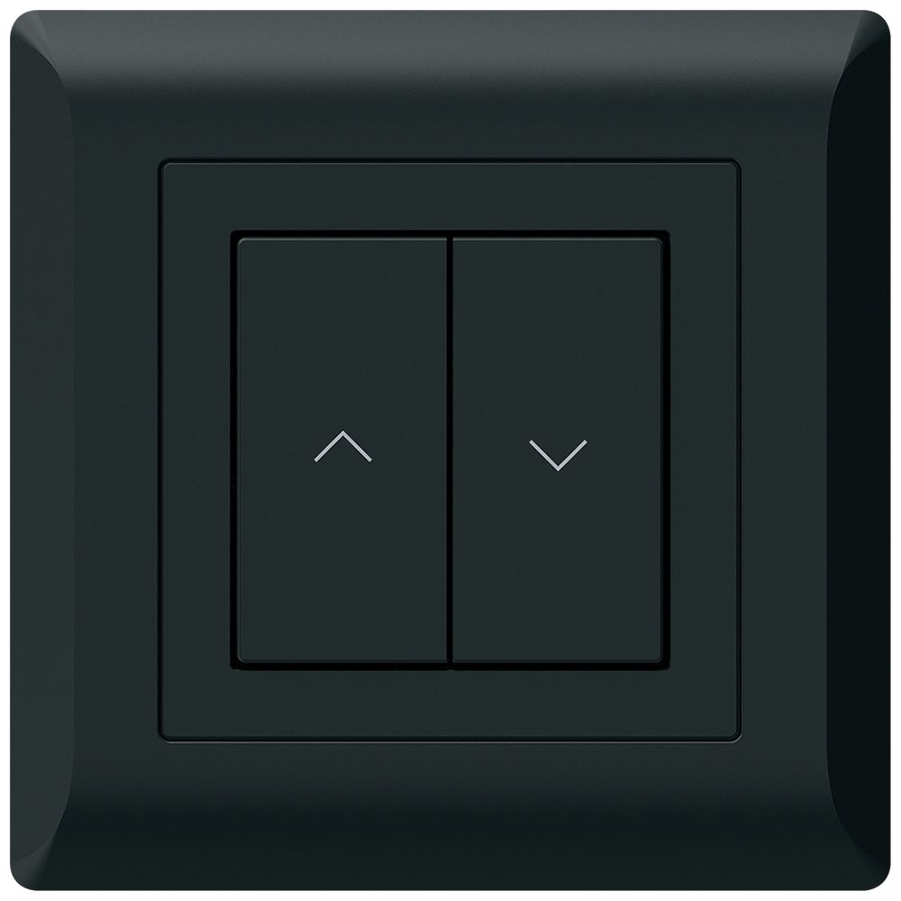 Poussoir pour stores KNX ENC Hager BA kallysto.line C double 92×92mm noir