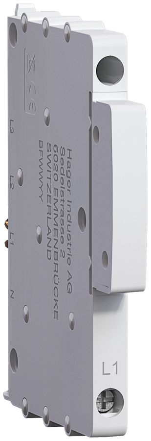 Einspeisemodul Hager uniway 63A, L1, Breite 9mm