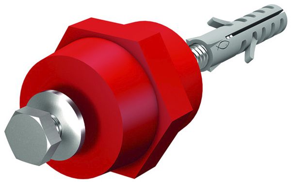 Isolatore di supporto Flury PA 23 M6, incl.vite Ø6×45mm e tassello PVC