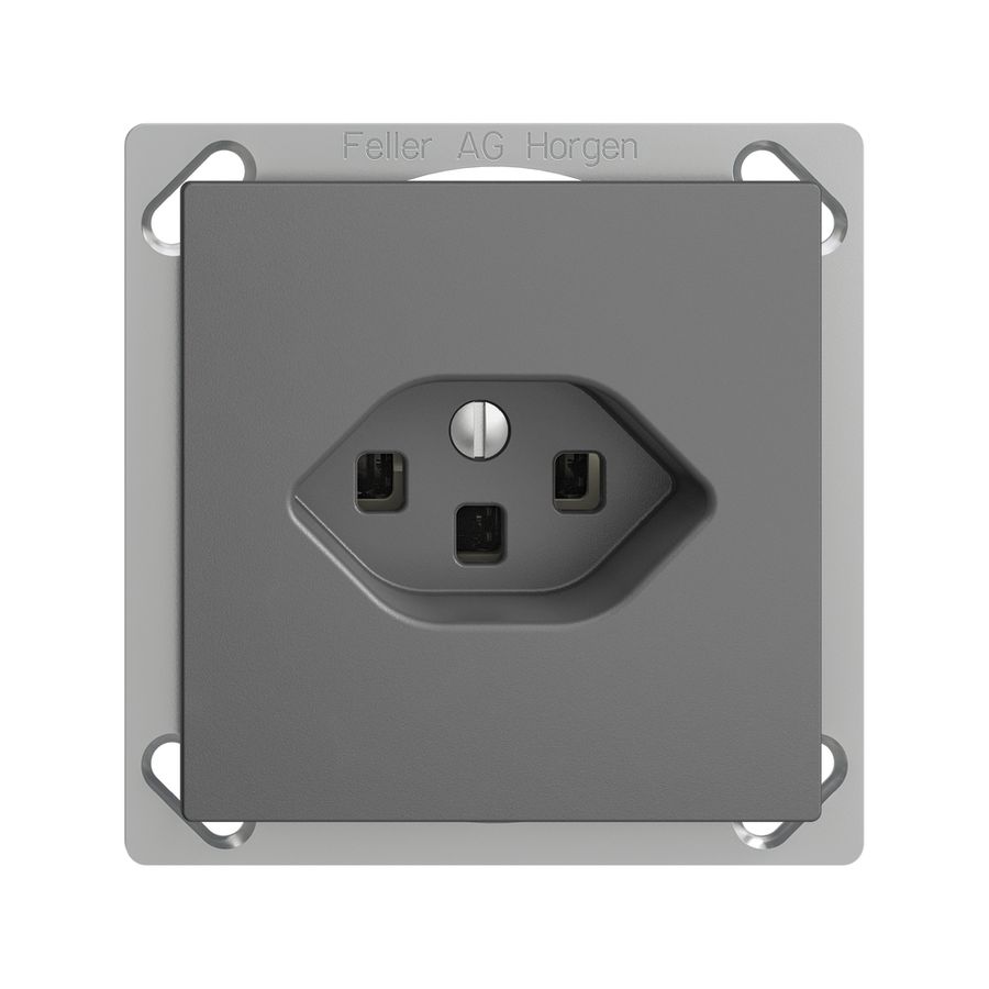 EB-Steckdose EDIZIOdue T23 16A dunkelgrau, mit Steckklemmen