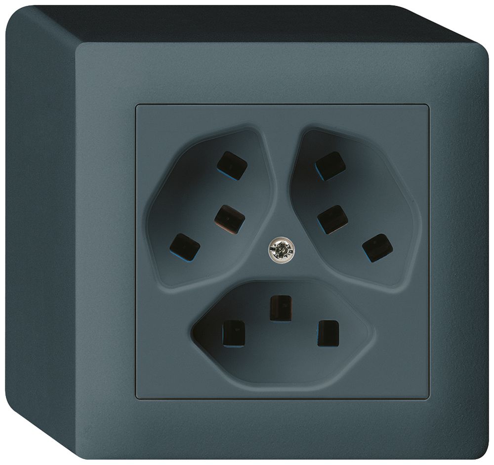 Prise AP Hager kallysto 3×T23 Q anthracite