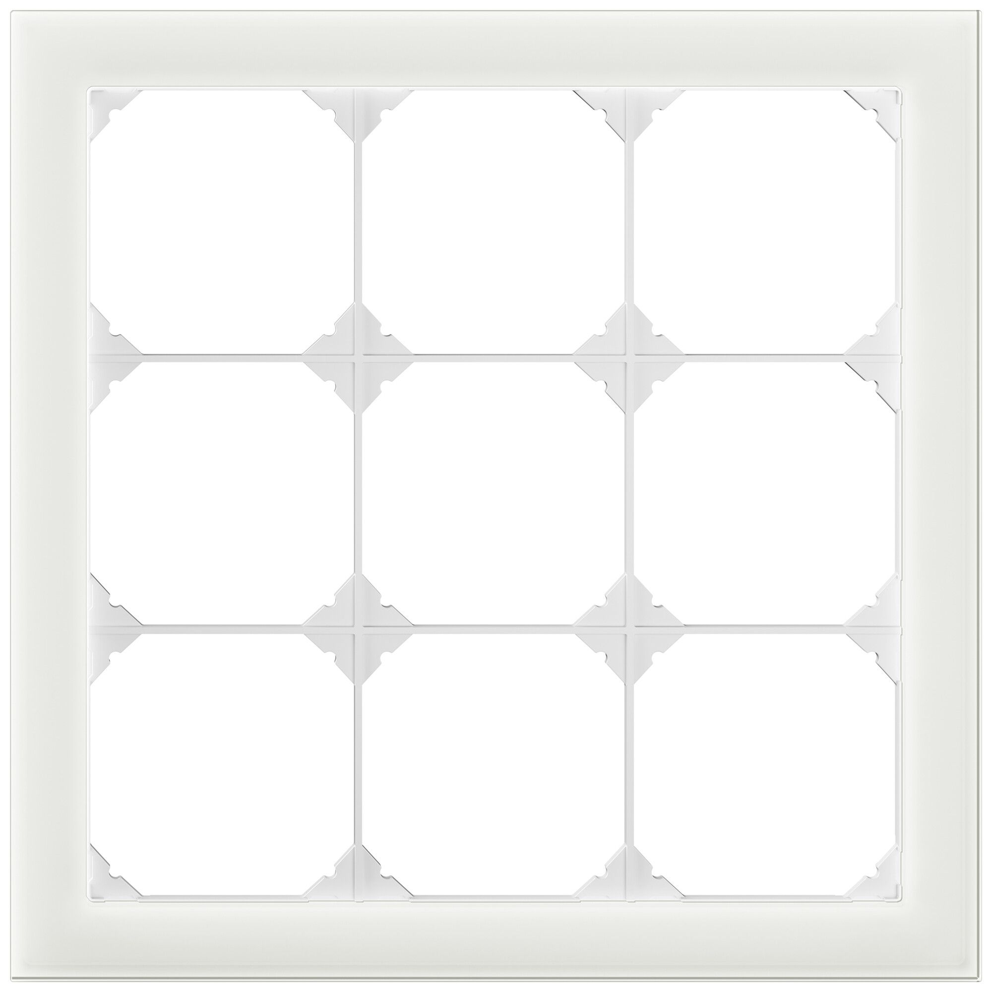 UP-Abdeckrahmen EDIZIO.liv prestige SNAPFIX® 3×3 214×214mm Glas ws