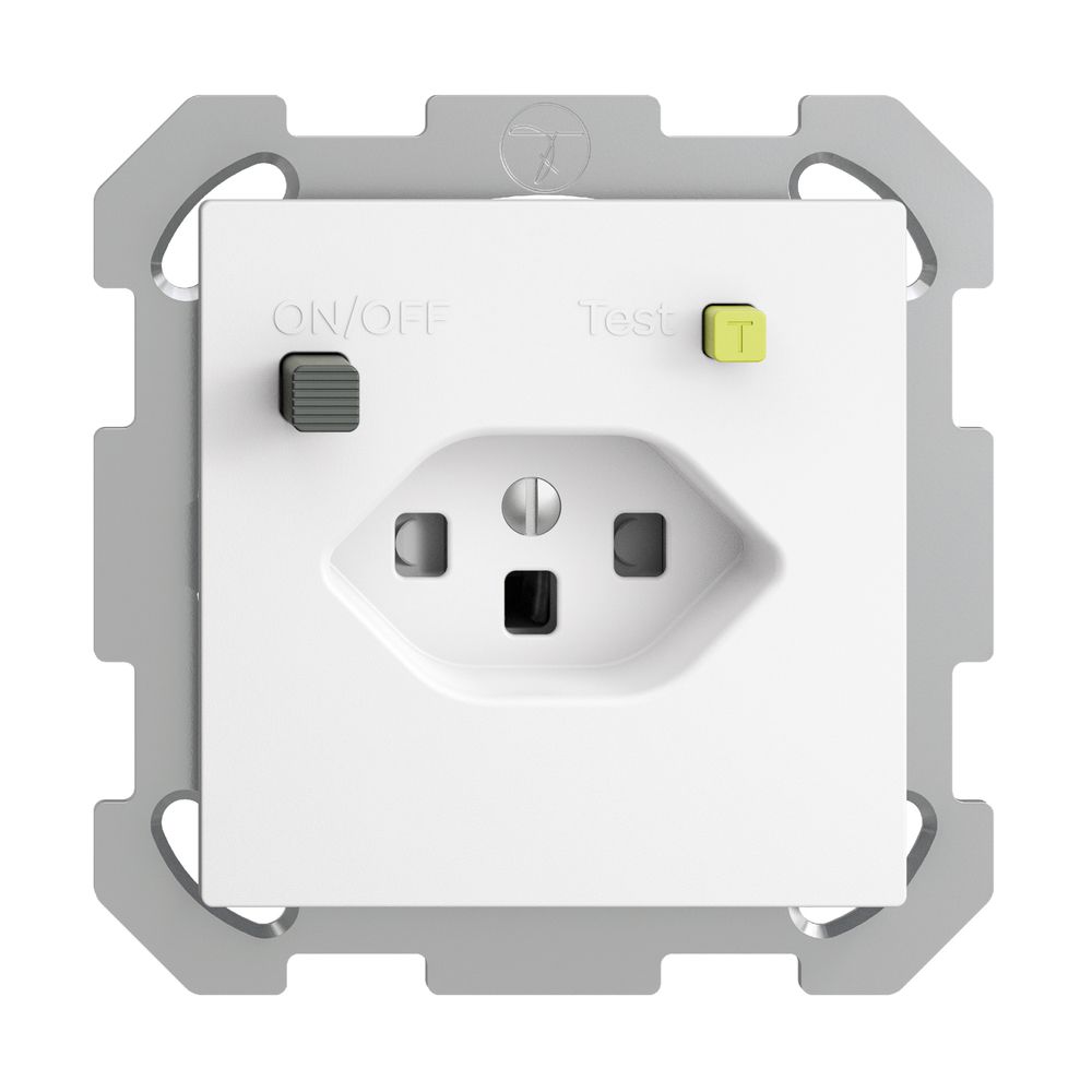 UP-Steckdose EDIZIOdue T23 FI 30mA FM, shutter, weiss