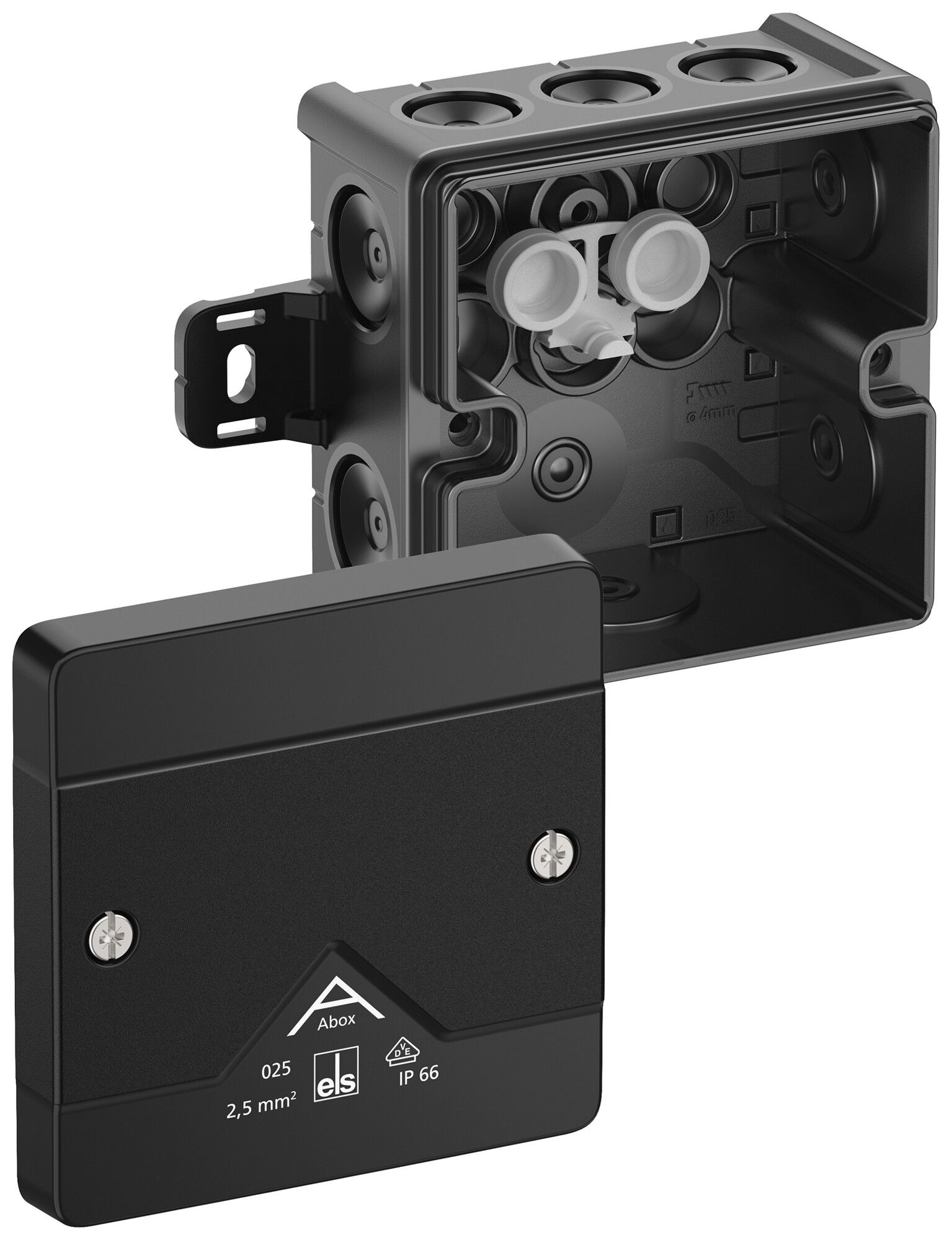 Scatola di derivazione AP Spelsberg Abox 025 AB-L/sw 87×87×52mm IP66 ne