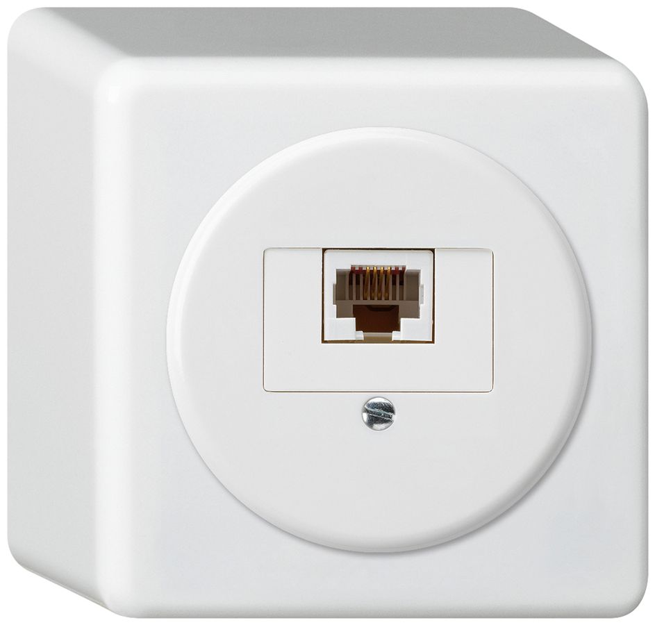 Boîte de raccordement AP basico 1×RJ45u blanc