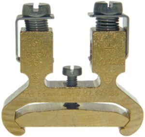 Borne de terre joignable Woertz Ex 6…16mm² raccordement à vis 2×1 rail DIN 35mm