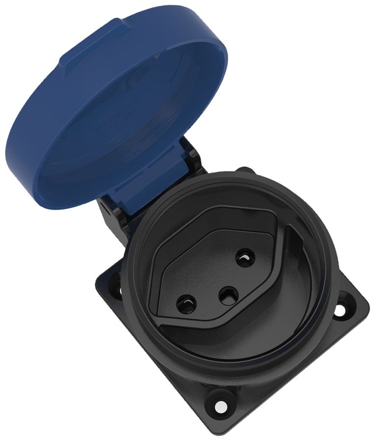 Prise INC ELBRO T13 IP55 10 A 230 VAC IK08 noir/bleu S+ joint inclus