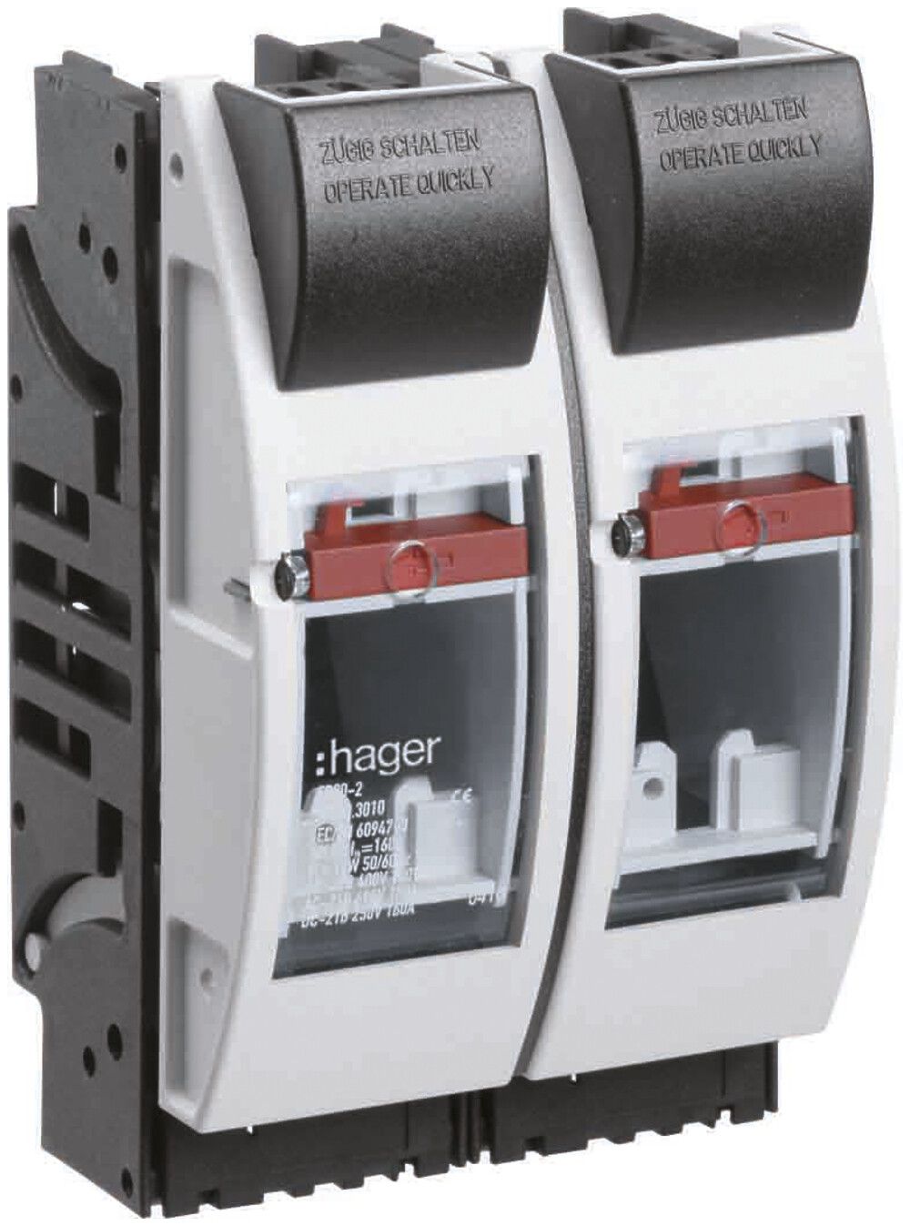 Einspeiseelement Hager DIN00 2-polig 160A mit Schraube M8