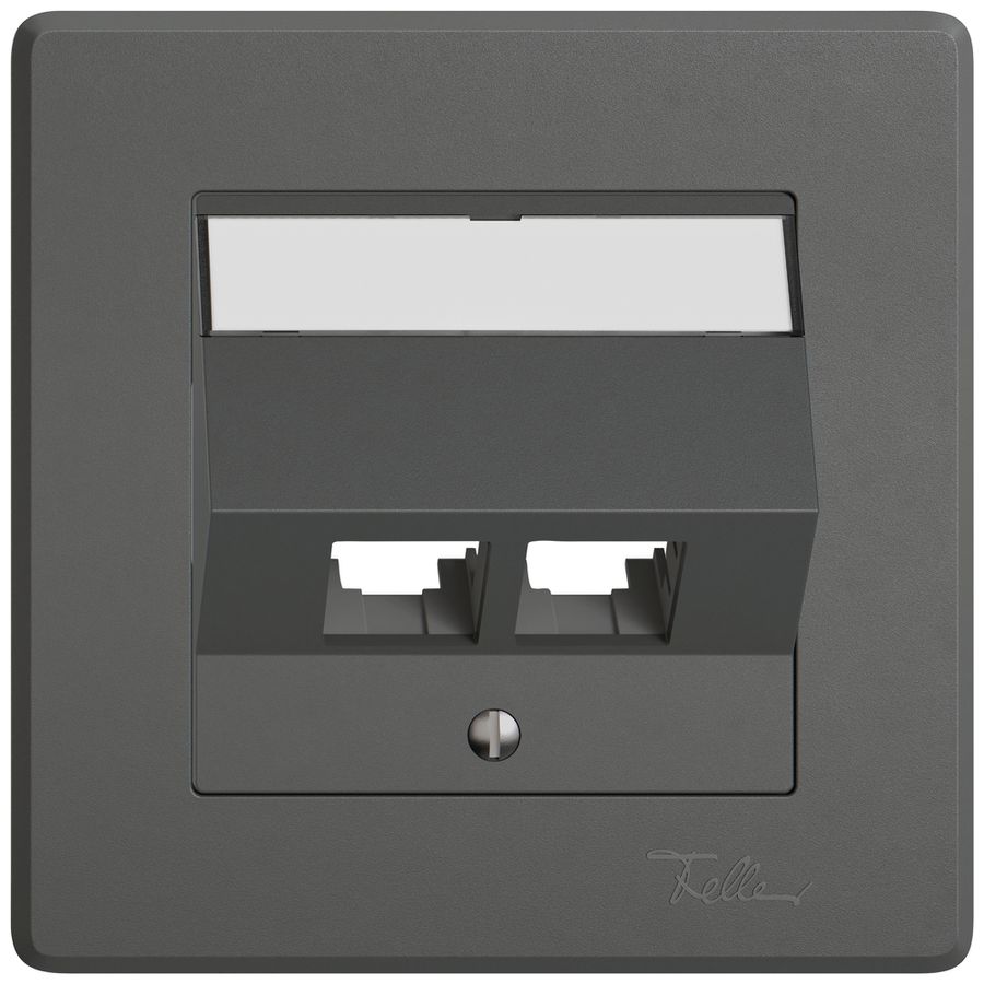 UP-Montageset EDIZIO.liv EASYNET S-One SNAPFIX® schräg 2×RJ45 dgu