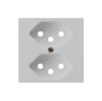Frontplatte kallysto 2×T13 hellgrau 60×60mm für Steckdose 2×T13