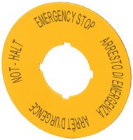 Targhetta per marcatura Eaton M22-XAK11 arresto d'emergenza tondo Ø90mm giallo