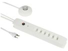 Prise multiple PRINCIPIO+ 6×type 13 vertical câble 3m interrupteur externe blanc