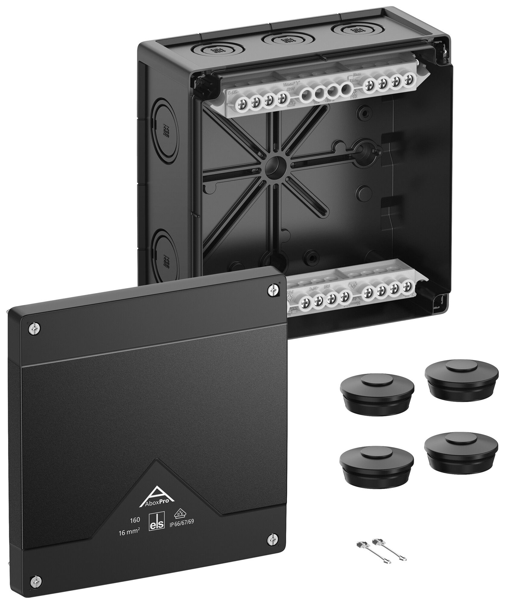 AP-Abzweigdose Spelsberg Abox Pro 160-16²/sw 182×182×90mm IP69 sz