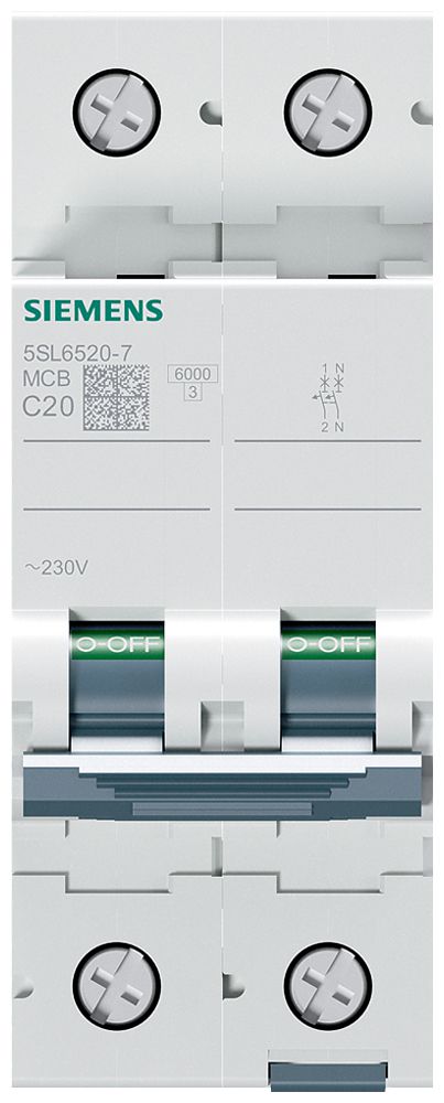 Leitungsschutzschalter Siemens SENTRON 5SL6 1LN 230V C 20A 6kA 2TE