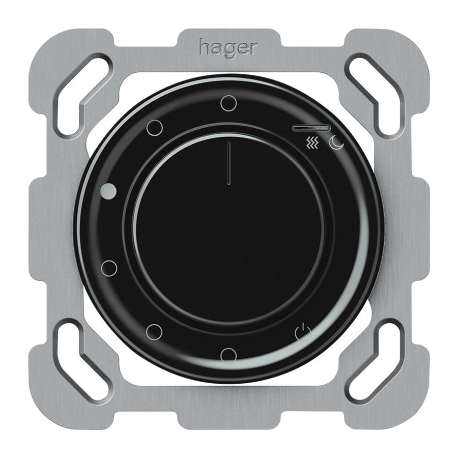 UP-Raumthermostat origin An/Aus 230VAC 4A 77×77mm schwarz