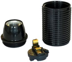 Fassung Elektrogros E14 Thermoplast mit Aussengewinde schwarz