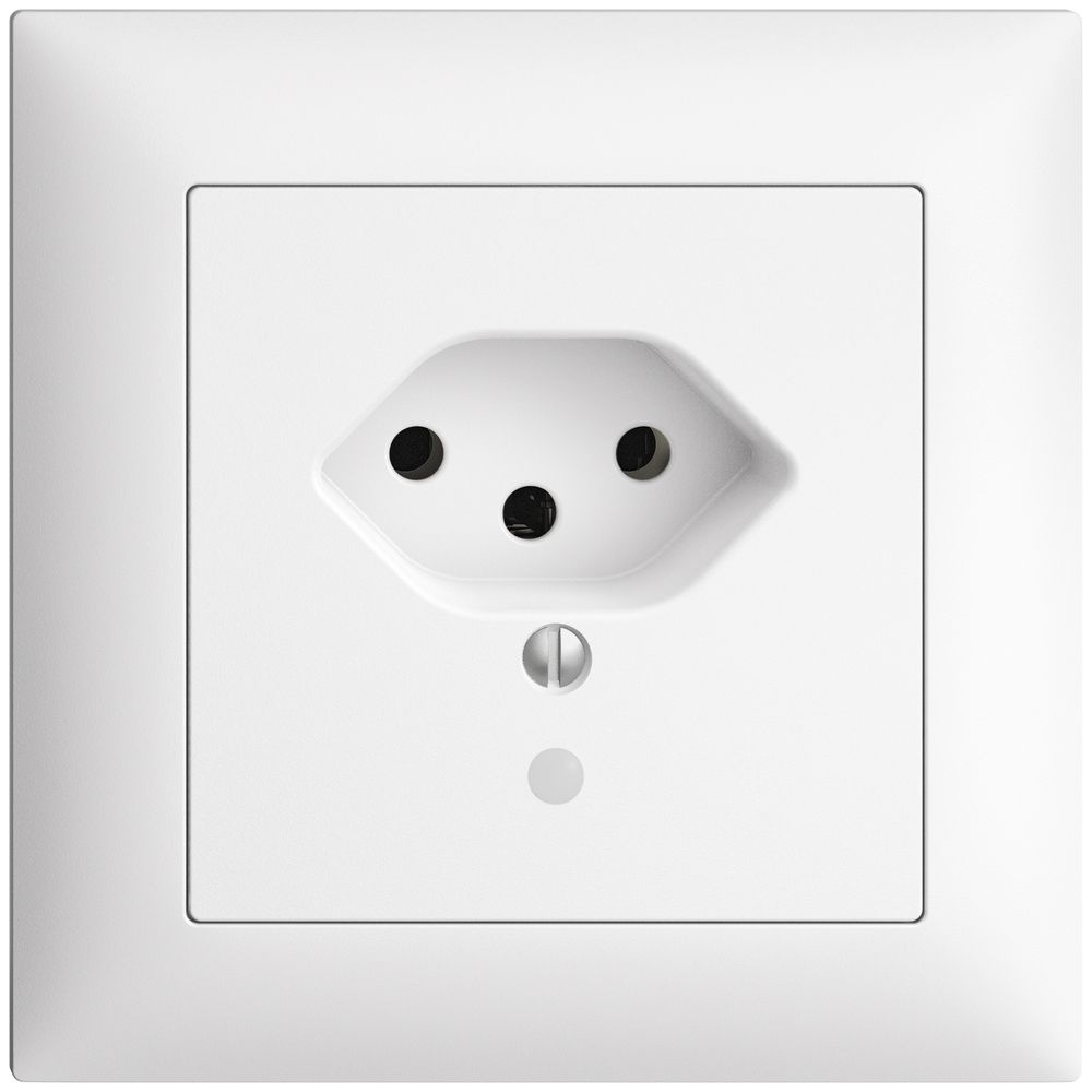 Prise ENC EDIZIOdue T13 blanc, avec LED vert