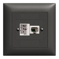 UP-Anschlussdose xDSL RJ45/TT83 schwarz ITplus EDIZIOdue mit Filter