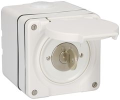 AP-Ausschalter NEVO 1P, IP55, 0-1, Zyl.1007F, Abz.12h, Plan 5000, ws