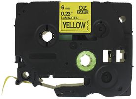 Schriftbandkassette kompatibel zu OZE-611, 6mm×8m, gelb/schwarz