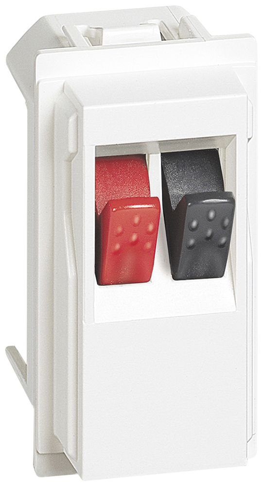 Prise audio Living Now avec borne à étrier 1 module blanc