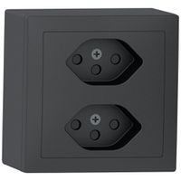 AP-Steckdose Sidus 2×T13 anthrazit