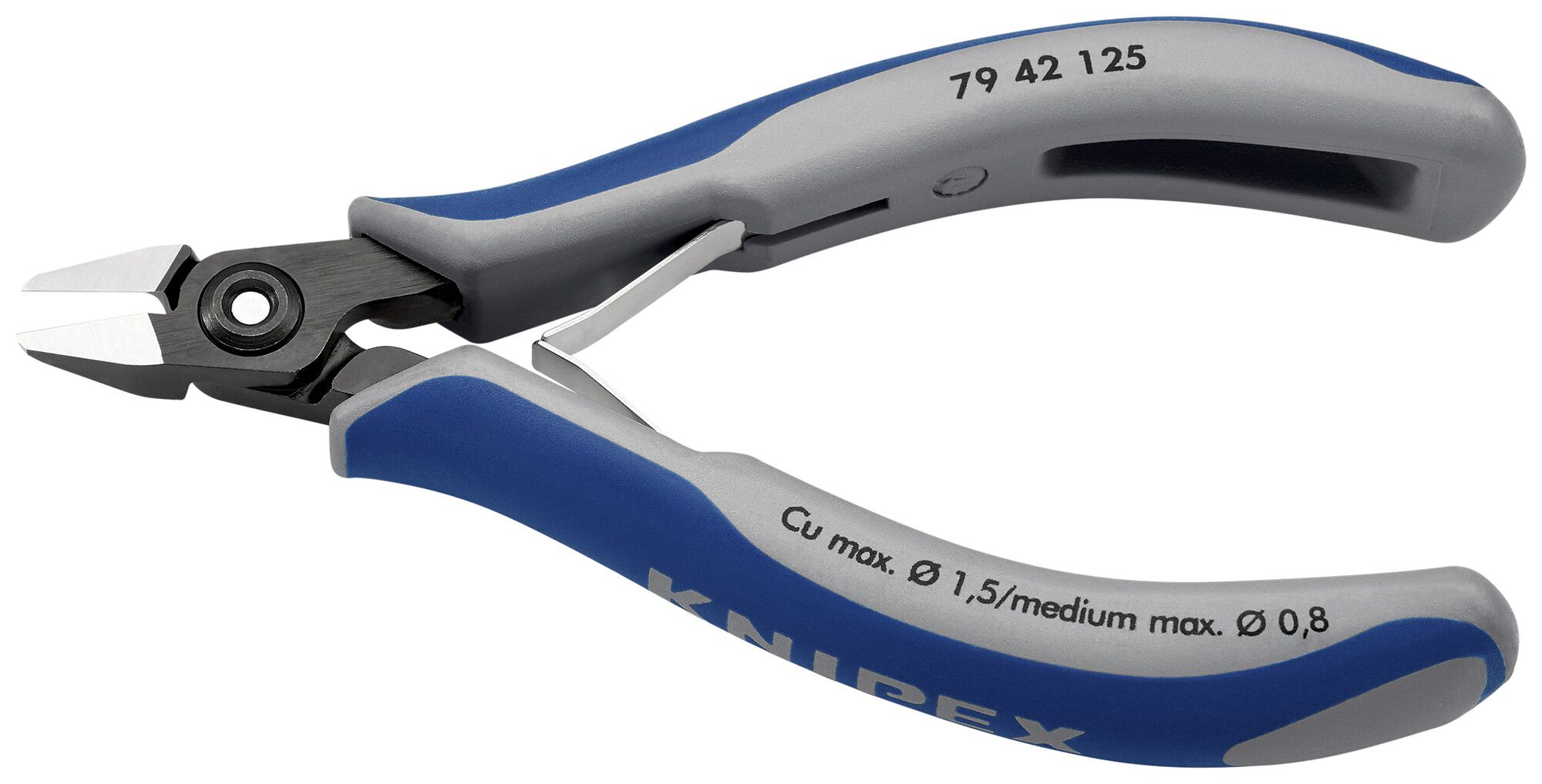 Seitenschneider KNIPEX 125mm, 64HRC, Ø0.1…1.5mm/Ø0.8mm