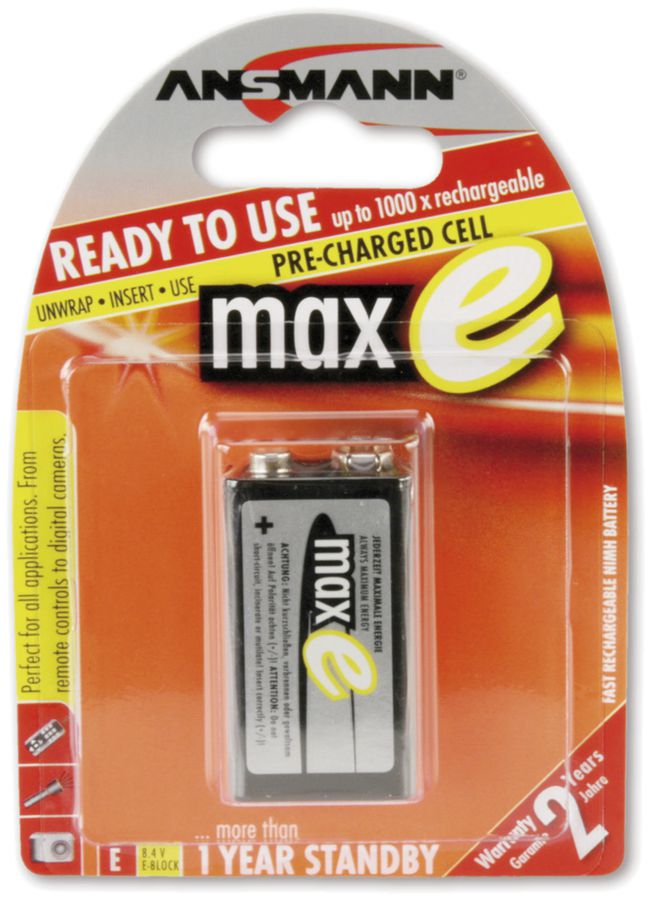 Accu NiMH 6LR61 8.4V 200mAh, 1 pezzo