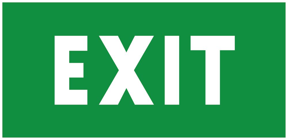 Pictogramme 'EXIT' Legrand 130×310mm blanc/vert