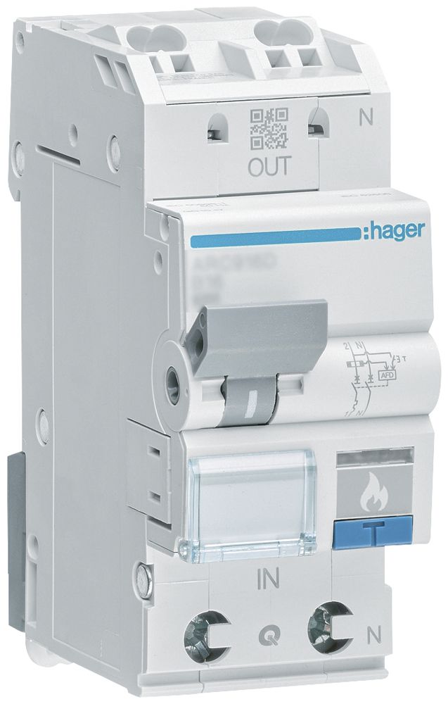 Brandschutzschalter Hager AFDD+LS-Schalter, 1P+N 6kA B16A