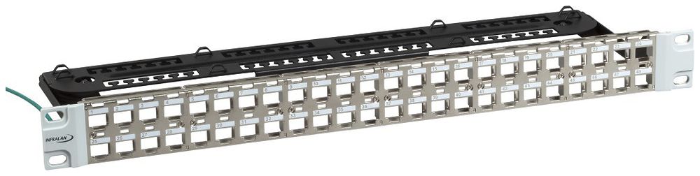 Panneau de distribution 19" INFRALAN 48-Port Keystone vide blindé 1UH, nature