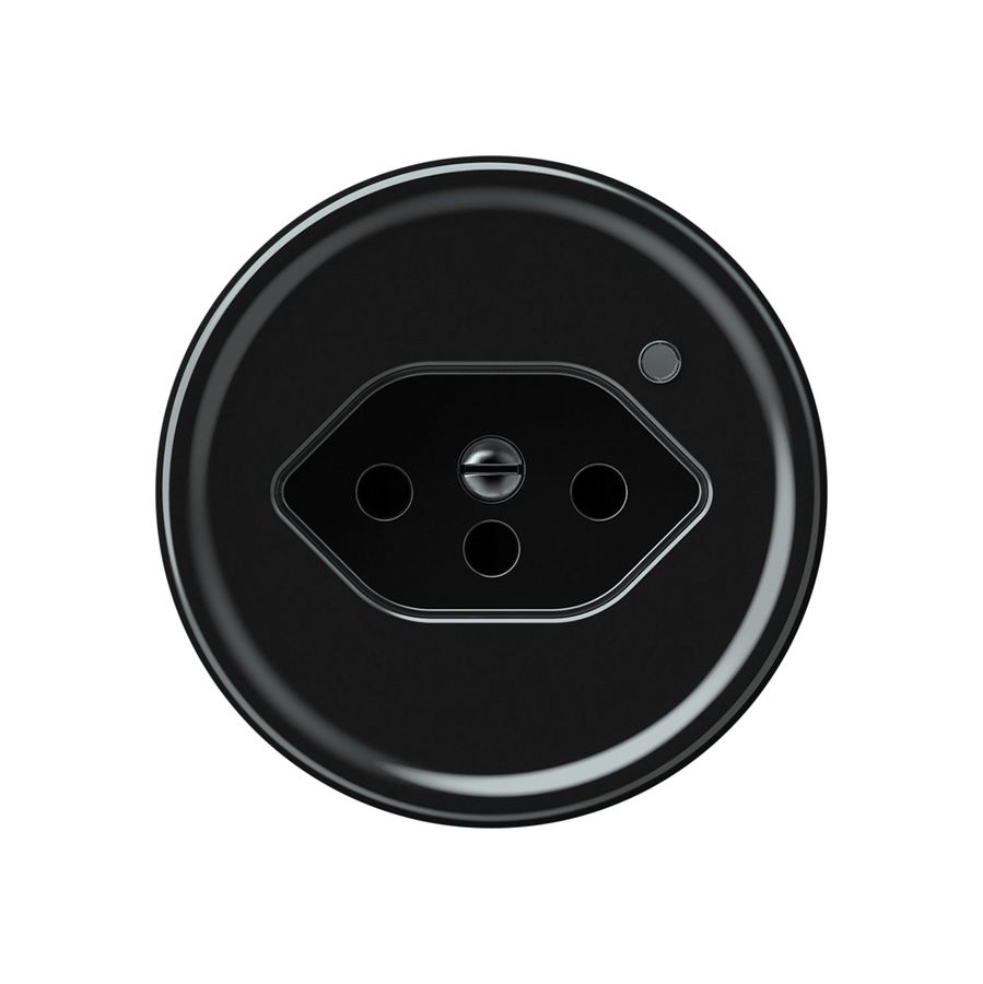 Prise origin 1×type 13 lum.vert 10A 230V 60×60mm noir