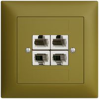 Presa INC 4×RJ45/u 4P sep. EDIZIOdue olive ITplus