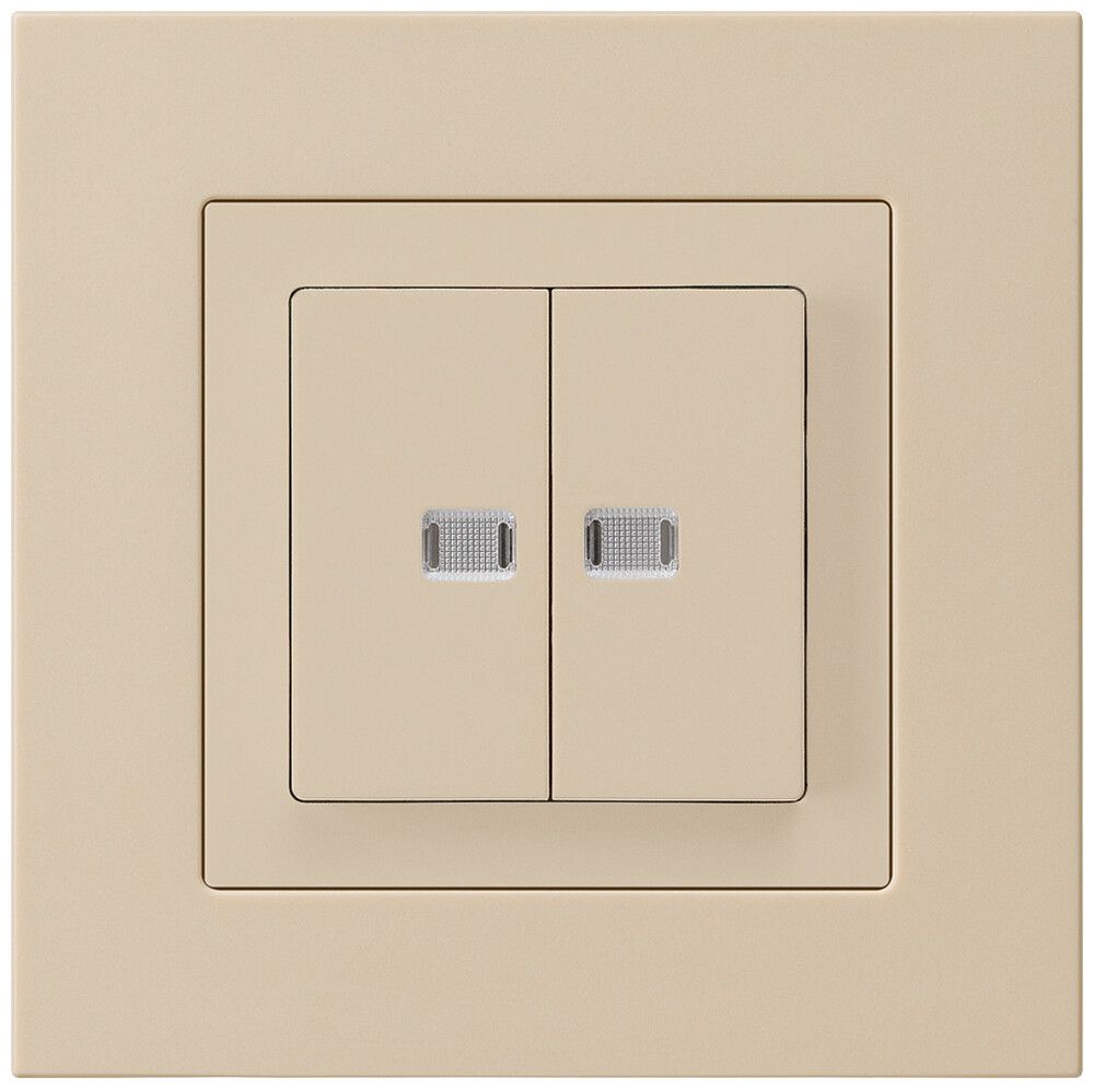 UP-Leuchttaster kallysto.pro 2×A-R/1P mit 2 Linsen beige