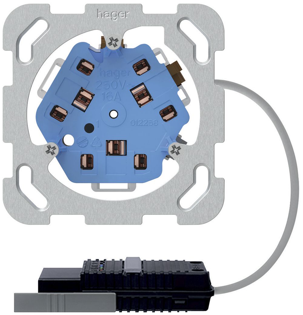 Prise INC 3×type 13/23 Hager, L3, adaptateur câble rond