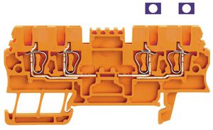 Durchgangs-Reihenklemme Weidmüller ZDU 1.5/2X2AN Zugfeder 1.5mm² 2L TS35 orange