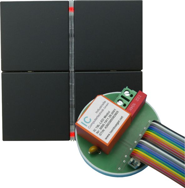 Module poussoir INC digitalSTROM IC T8L-LED-J pour capteur tactile Jung, octuple