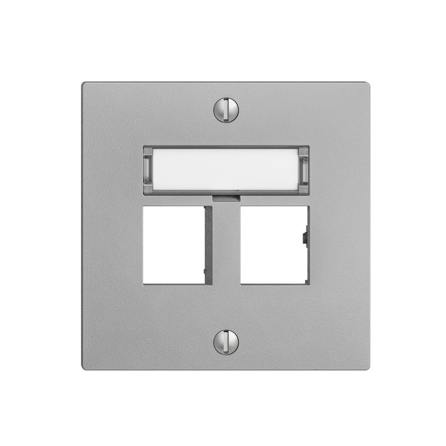 Kit de montage EDIZIOdue sortie droite, pour 2×RJ45 freenet, silver