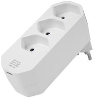 Mehrfachstecker A. Steffen MANTA 10A 3×T13 + 1×USB-C PD weiss