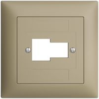 Frontset EDIZIOdue sand 88×88mm 1×TT 1×RJ45