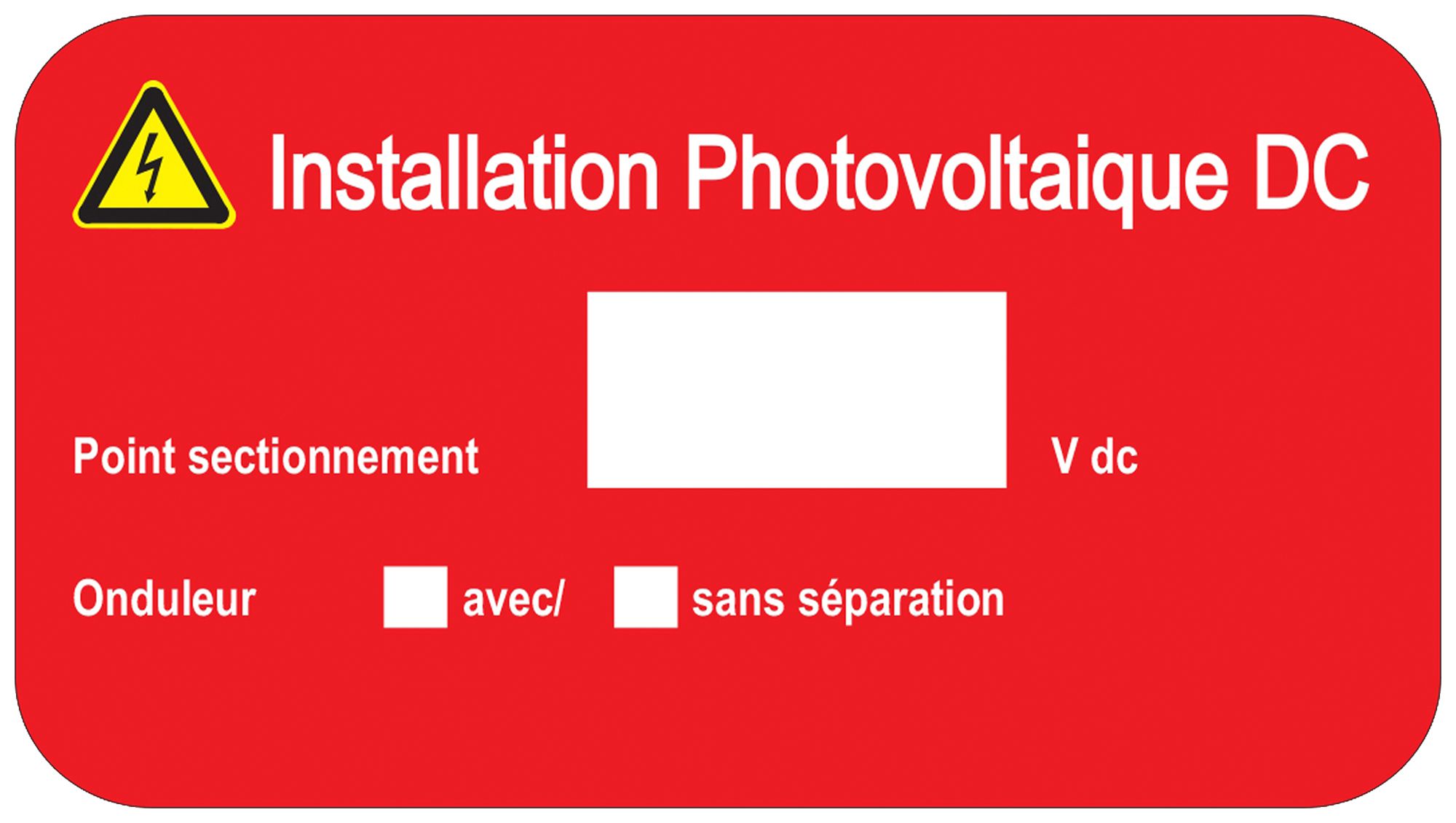 Etichetta Plica EET UV HA FR: Installation Photovoltaique DC