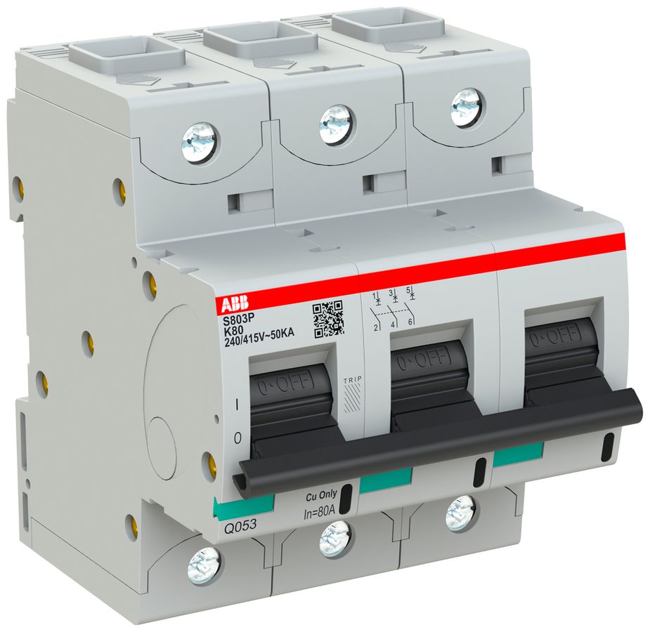 Leitungsschutzschalter ABB S803P-K80 3P 400V K-80A 50kA 4.5TE