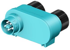 Bloc de distribution Wieland RST16I5V 2P1 TGVGA TB bleu turquoise