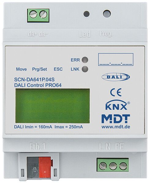 Gateway KNX/DALI AMD MDT SCN-DA641P.04S 1-can 64UM/canale 110…240VUC 4UM