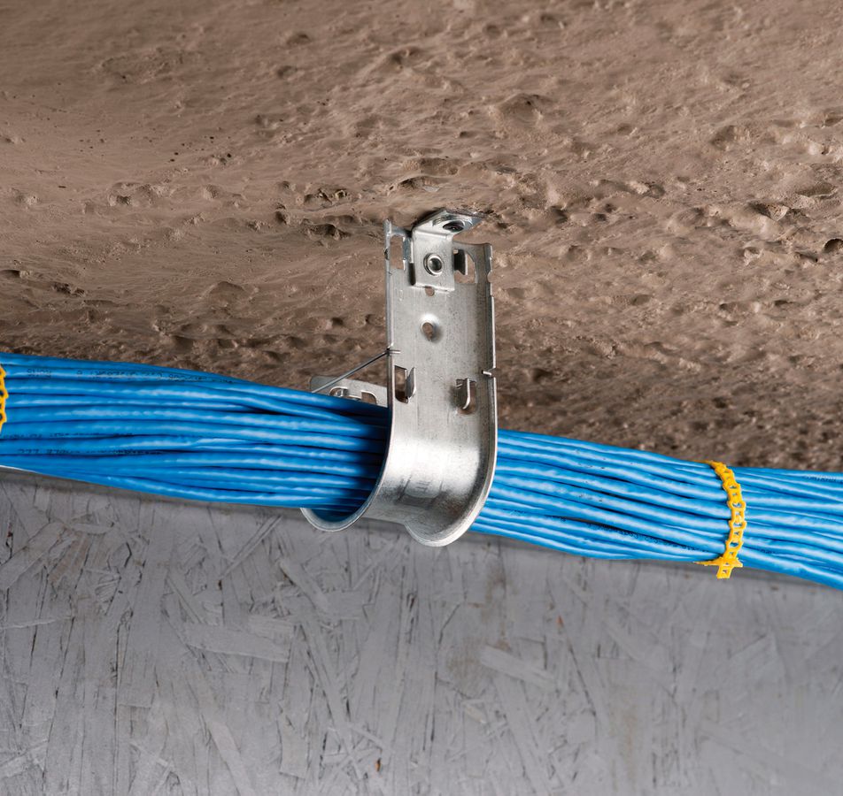 Crochet J nVent CADDY Cat HP a.equerre d.fixation, Ø33.3mm, 6.3mm trou